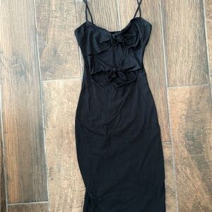 Reformation ibiza charcoal midi dress Elegant Black Sleeveless Dress